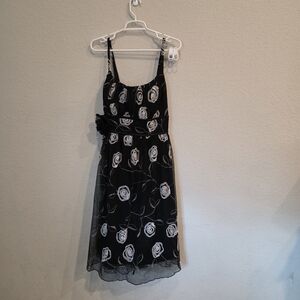 torrid Black Dress with White Rose Embroidery